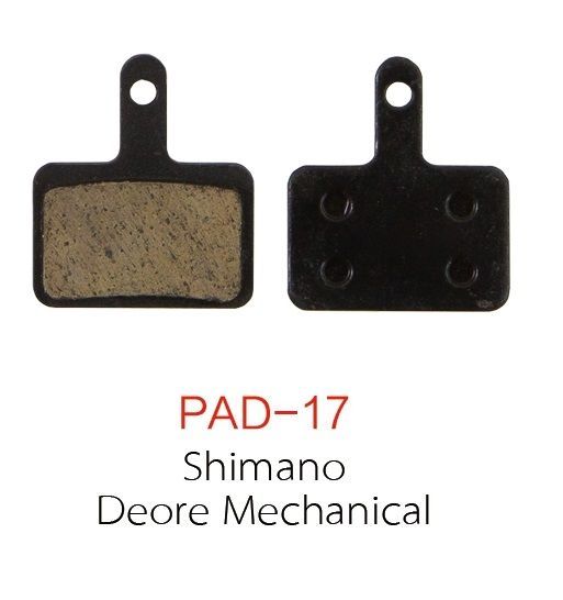 Колодки тормозные Repute Pad 17 для дисковых тормозов SHIMANO Deore Mechanicall, MT-200, в упаковке Колодки тормозные Repute Pad 17 для дисковых тормозов SHIMANO Deore Mechanicall, MT-200, в упаковке