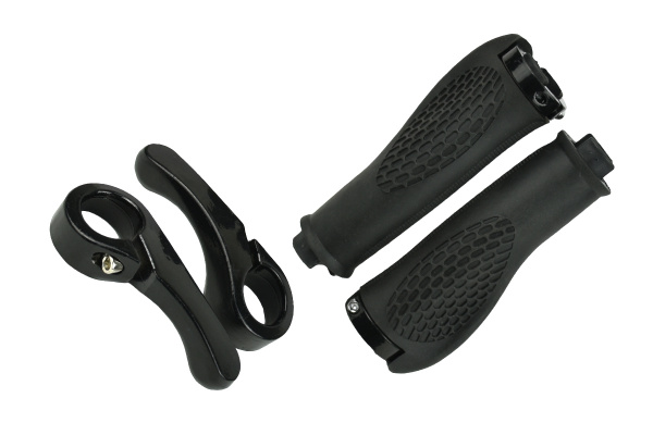 Грипсы MTB HL-GB311 130mm, эргономические, с рогами, пластик-резина, с грипстопом, черные Грипсы MTB HL-GB311 130mm, эргономические, с рогами, пластик-резина, с грипстопом, черные