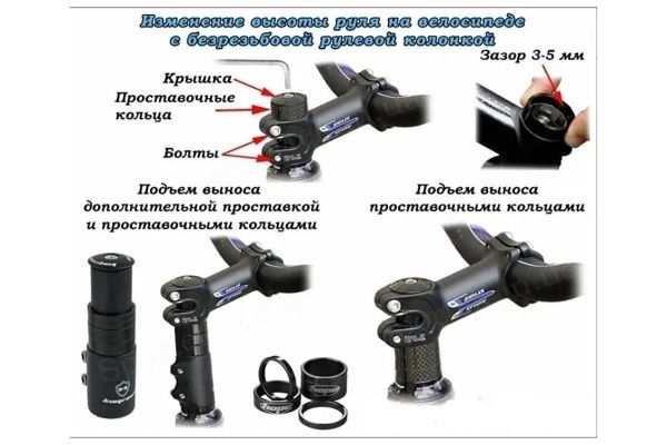 Удлинитель штока вилки выдвижной SH-01 для безрезьбовой рул. колонки 1-1/8"x124x138 мм, алюм. Чёрный Удлинитель штока вилки выдвижной SH-01 для безрезьбовой рул. колонки 1-1/8"x124x138 мм, алюм. Чёрный