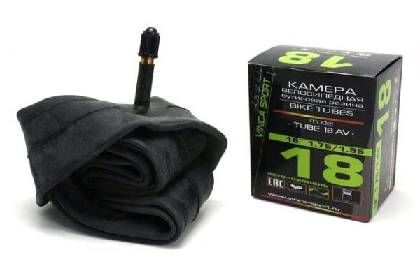 Камера Vinca Sport 18x1,75/1,95, бутиловая резина, автониппель Камера Vinca Sport 18x1,75/1,95, бутиловая резина, автониппель